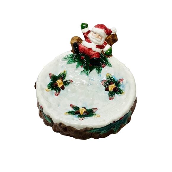 -Ceramic Santa Claus - Candy or Cookie Dish Holiday - Picture 2 of 7